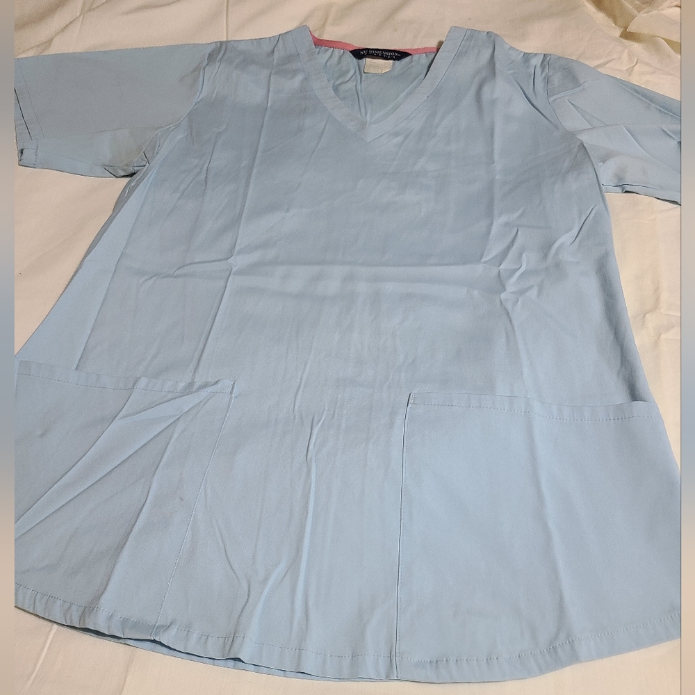 Light Blue V-Neck Scrub Top
